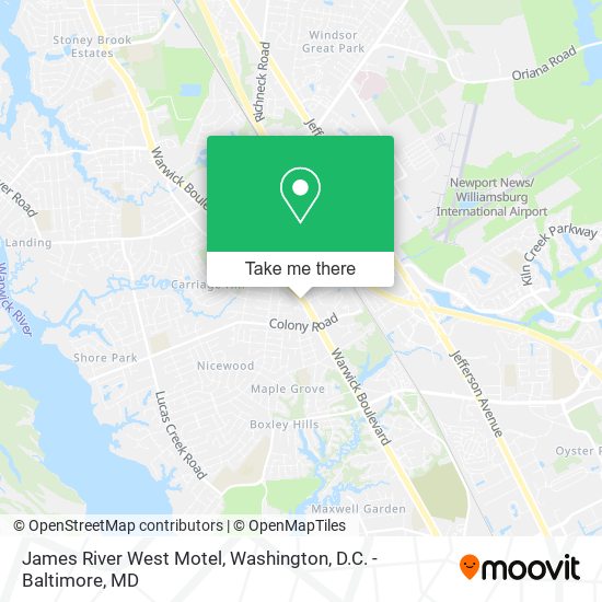James River West Motel map