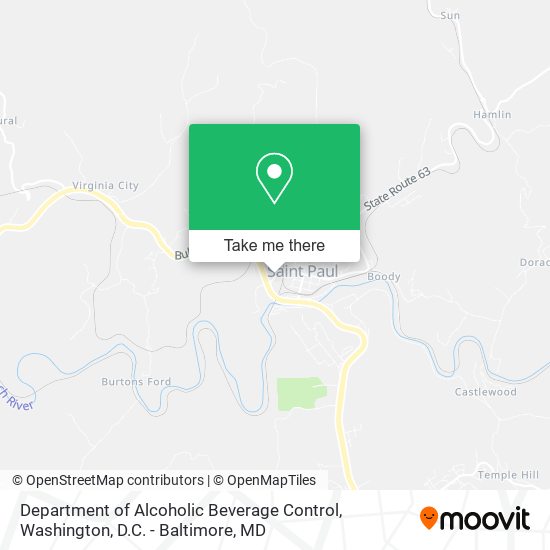 Department of Alcoholic Beverage Control map