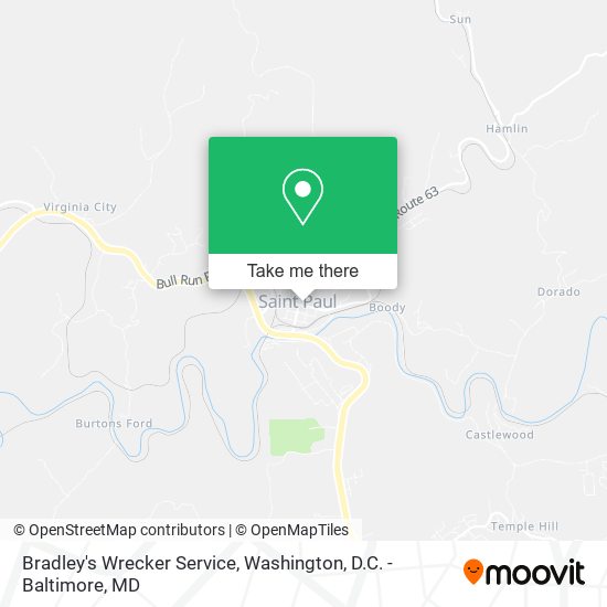 Mapa de Bradley's Wrecker Service
