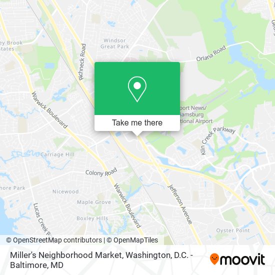 Miller's Neighborhood Market map