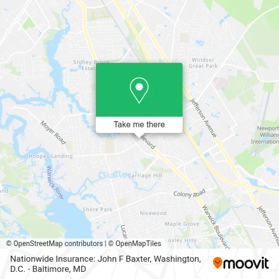 Nationwide Insurance: John F Baxter map