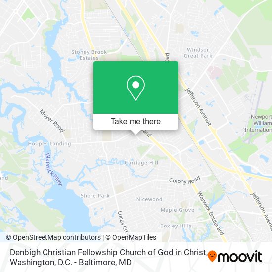 Denbigh Christian Fellowship Church of God in Christ map
