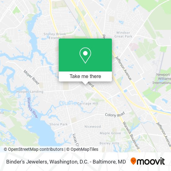 Binder's Jewelers map
