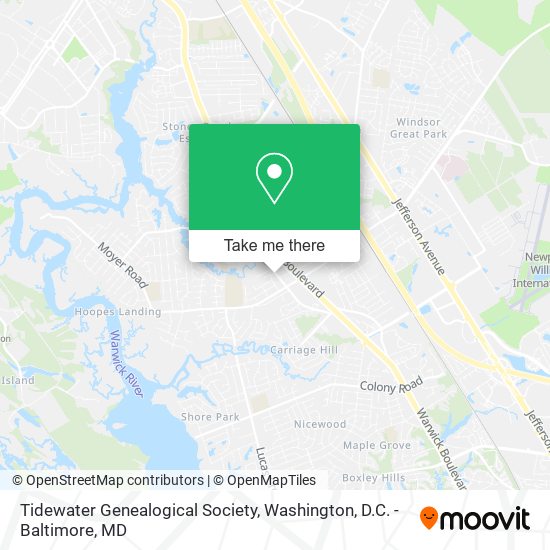 Mapa de Tidewater Genealogical Society
