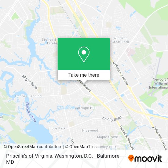 Priscilla's of Virginia map