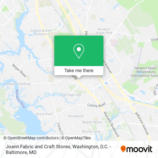 Joann Fabric and Craft Stores map