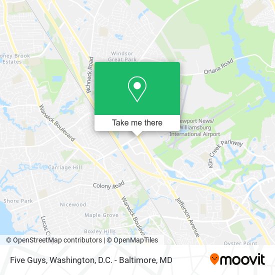 Mapa de Five Guys