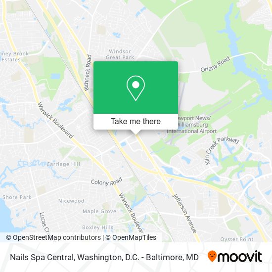 Mapa de Nails Spa Central