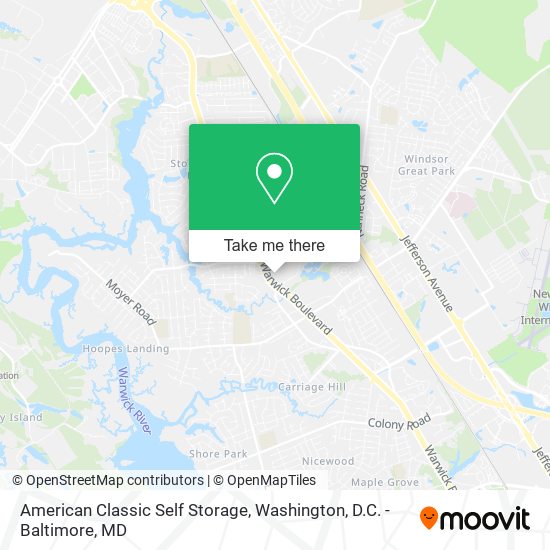 Mapa de American Classic Self Storage