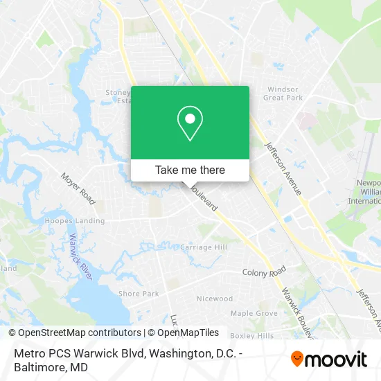 Metro PCS Warwick Blvd map