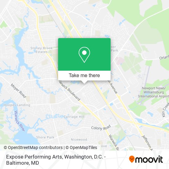 Expose Performing Arts map