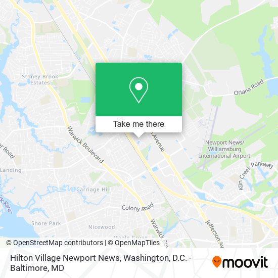 Hilton Village Newport News map