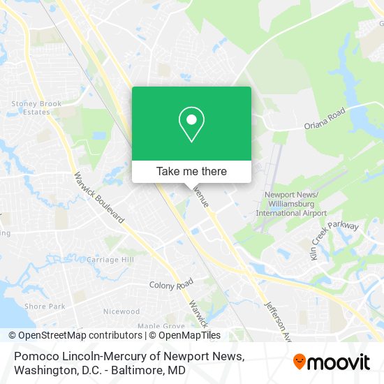 Pomoco Lincoln-Mercury of Newport News map