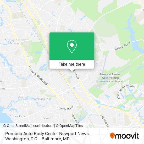 Pomoco Auto Body Center Newport News map