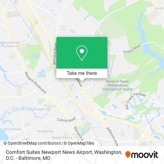 Comfort Suites Newport News Airport map