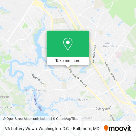 Mapa de VA Lottery Wawa