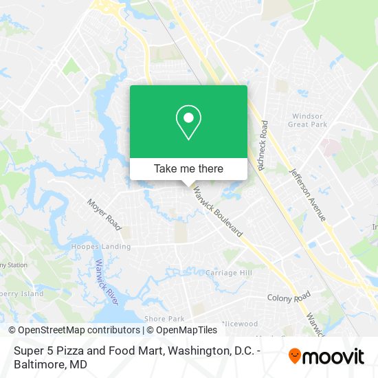 Mapa de Super 5 Pizza and Food Mart