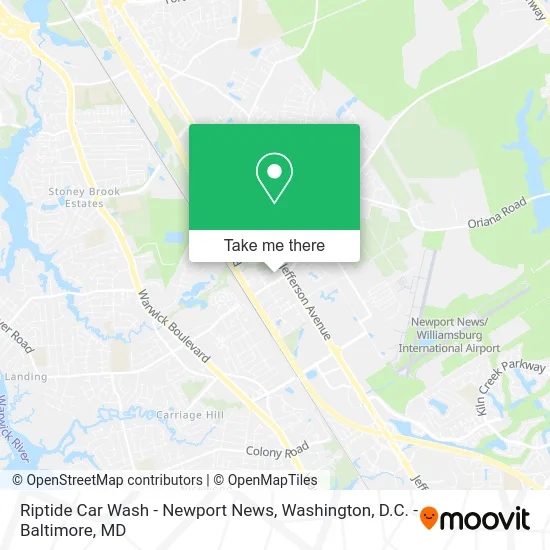Riptide Car Wash - Newport News map