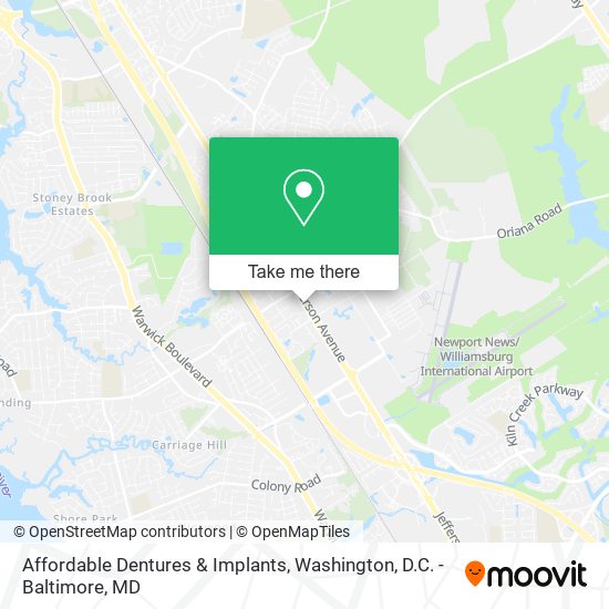 Affordable Dentures & Implants map