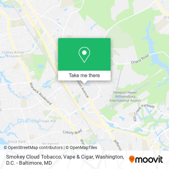 Mapa de Smokey Cloud Tobacco, Vape & Cigar