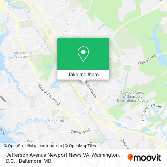 Jefferson Avenue Newport News VA map