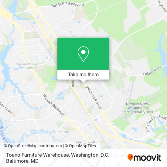 Toano Furniture Warehouse map