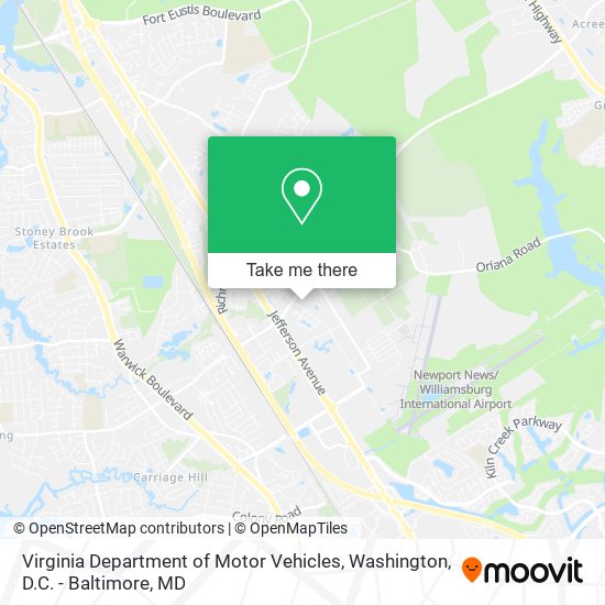 Virginia Department of Motor Vehicles map