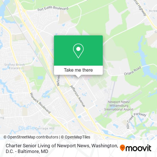 Charter Senior Living of Newport News map