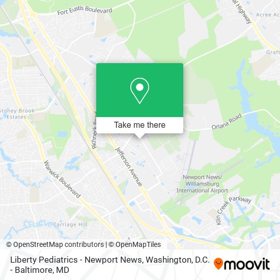 Liberty Pediatrics - Newport News map