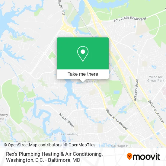 Rex's Plumbing Heating & Air Conditioning map