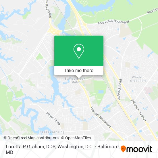 Loretta P Graham, DDS map