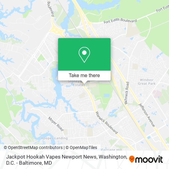Jackpot Hookah Vapes Newport News map
