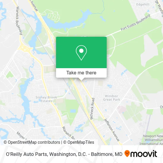 O'Reilly Auto Parts map