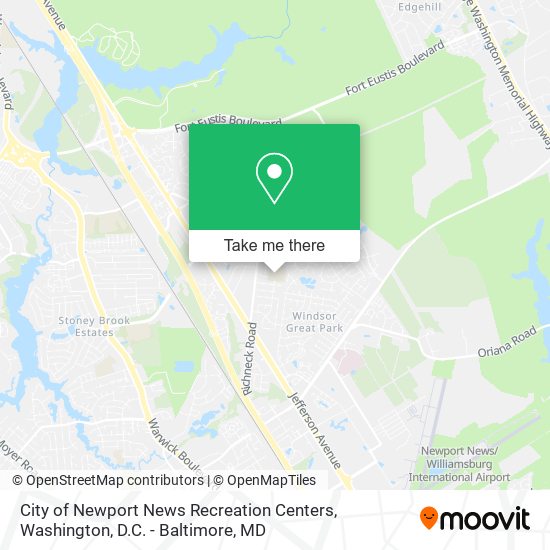 Mapa de City of Newport News Recreation Centers