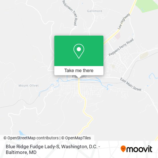 Blue Ridge Fudge Lady-S map