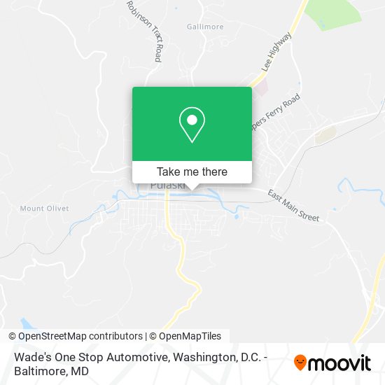 Wade's One Stop Automotive map