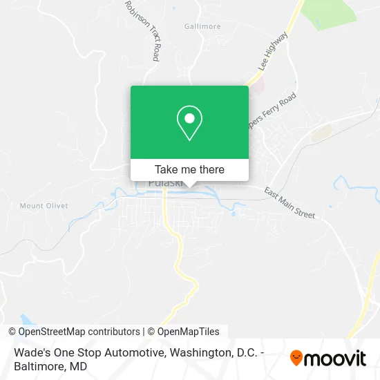 Wade's One Stop Automotive map