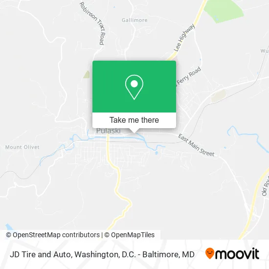 JD Tire and Auto map