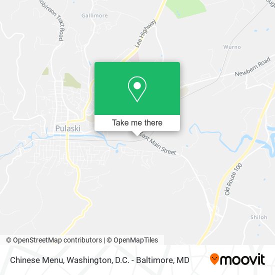 Chinese Menu map