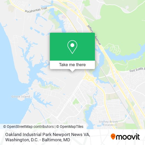 Mapa de Oakland Industrial Park Newport News VA
