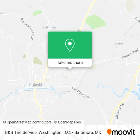 B&B Tire Service map