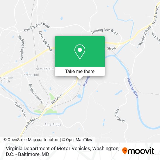 Virginia Department of Motor Vehicles map