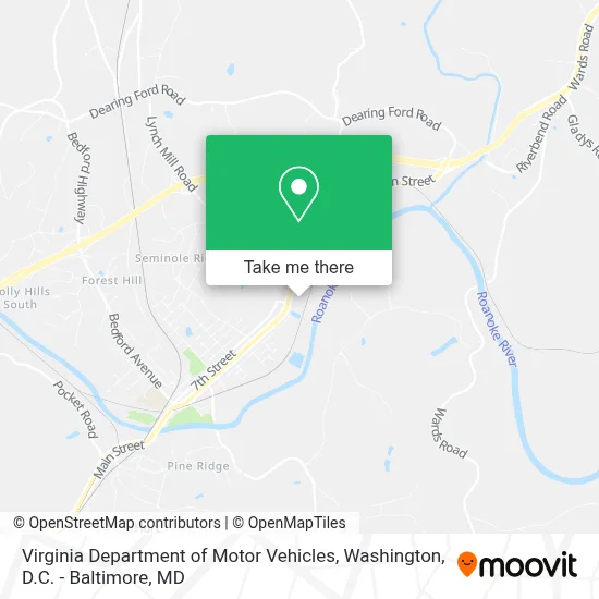 Virginia Department of Motor Vehicles map