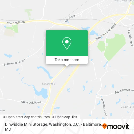 Dinwiddie Mini Storage map