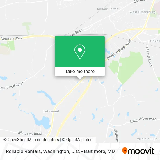 Reliable Rentals map