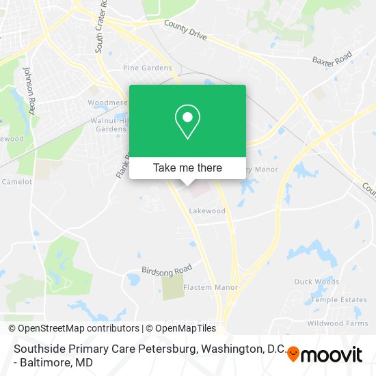 Mapa de Southside Primary Care Petersburg