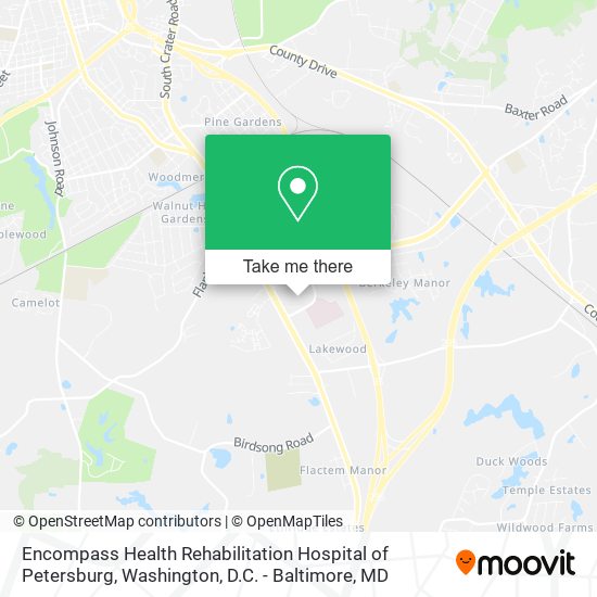 Mapa de Encompass Health Rehabilitation Hospital of Petersburg