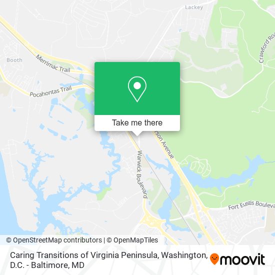 Caring Transitions of Virginia Peninsula map