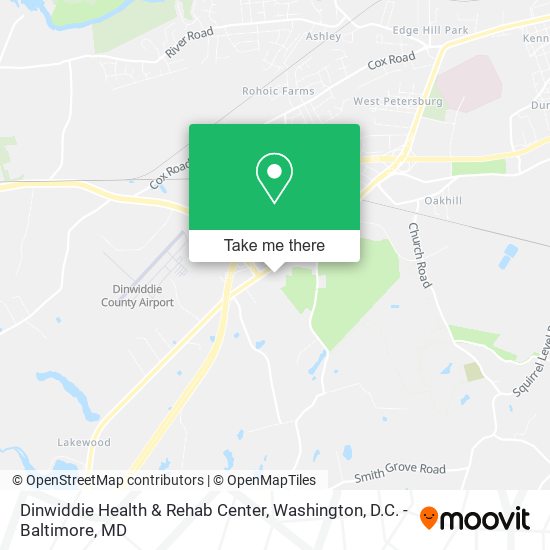 Dinwiddie Health & Rehab Center map