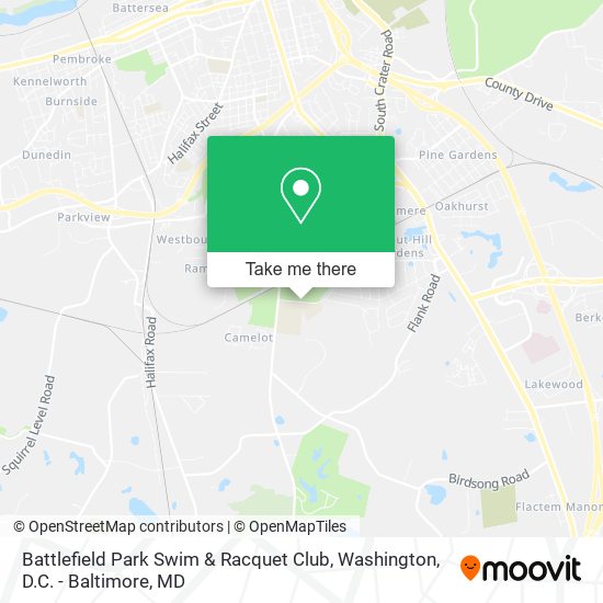 Battlefield Park Swim & Racquet Club map